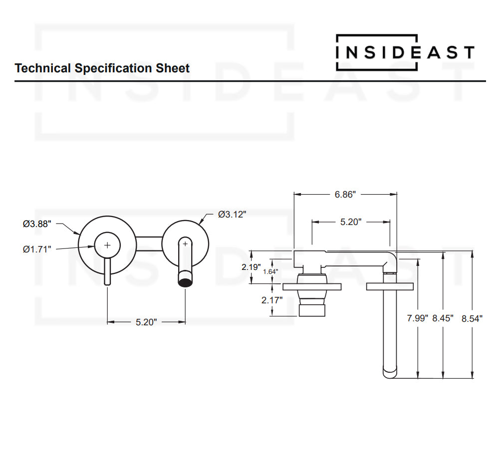 Heritage - Unlacquered Brass Bath Wall Mount Faucet
