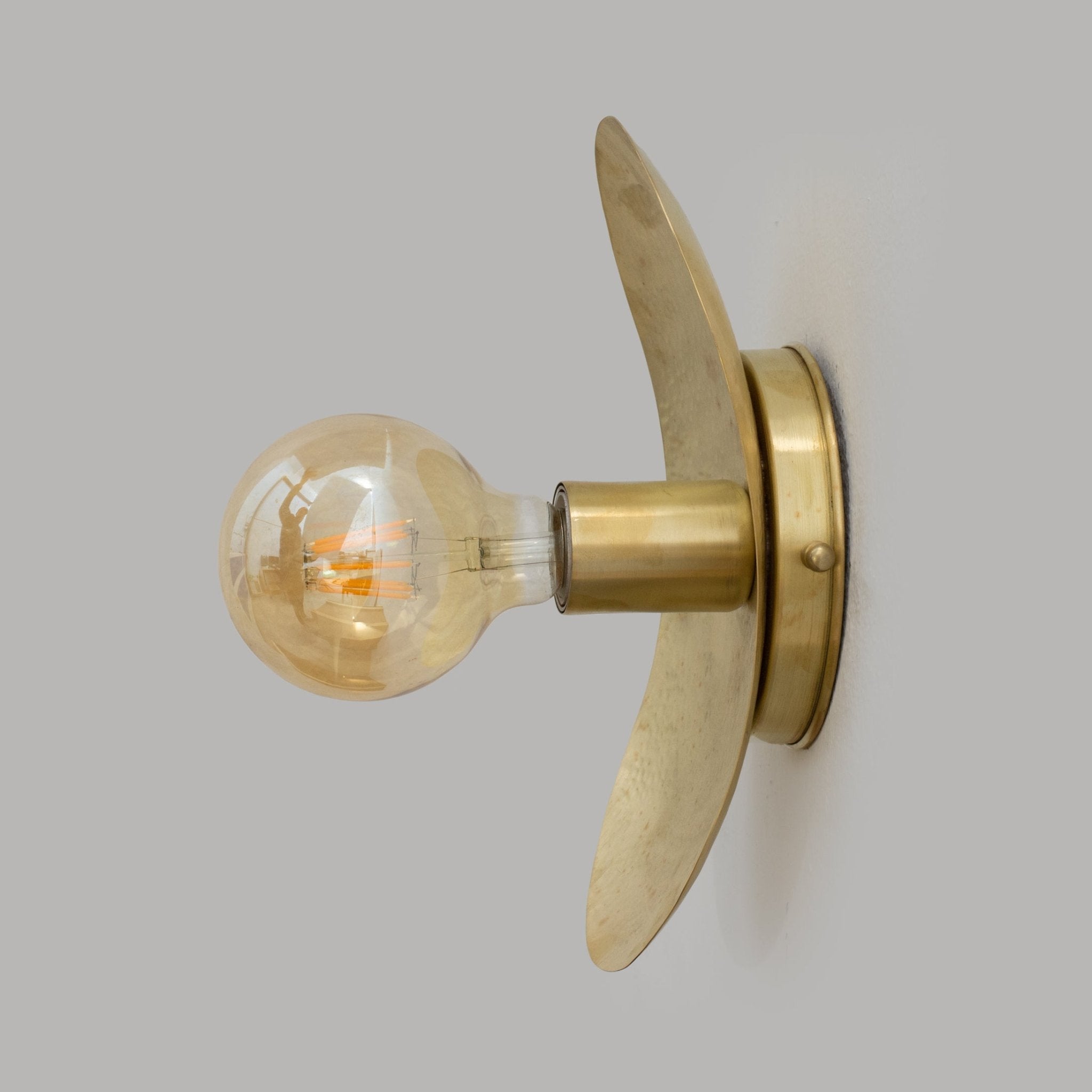 Smooth Hammered Brass Wall Sconce, Vanity Wall Lamp, Wall Light, Sconce Fixture, Wall Mount Light - Insideast