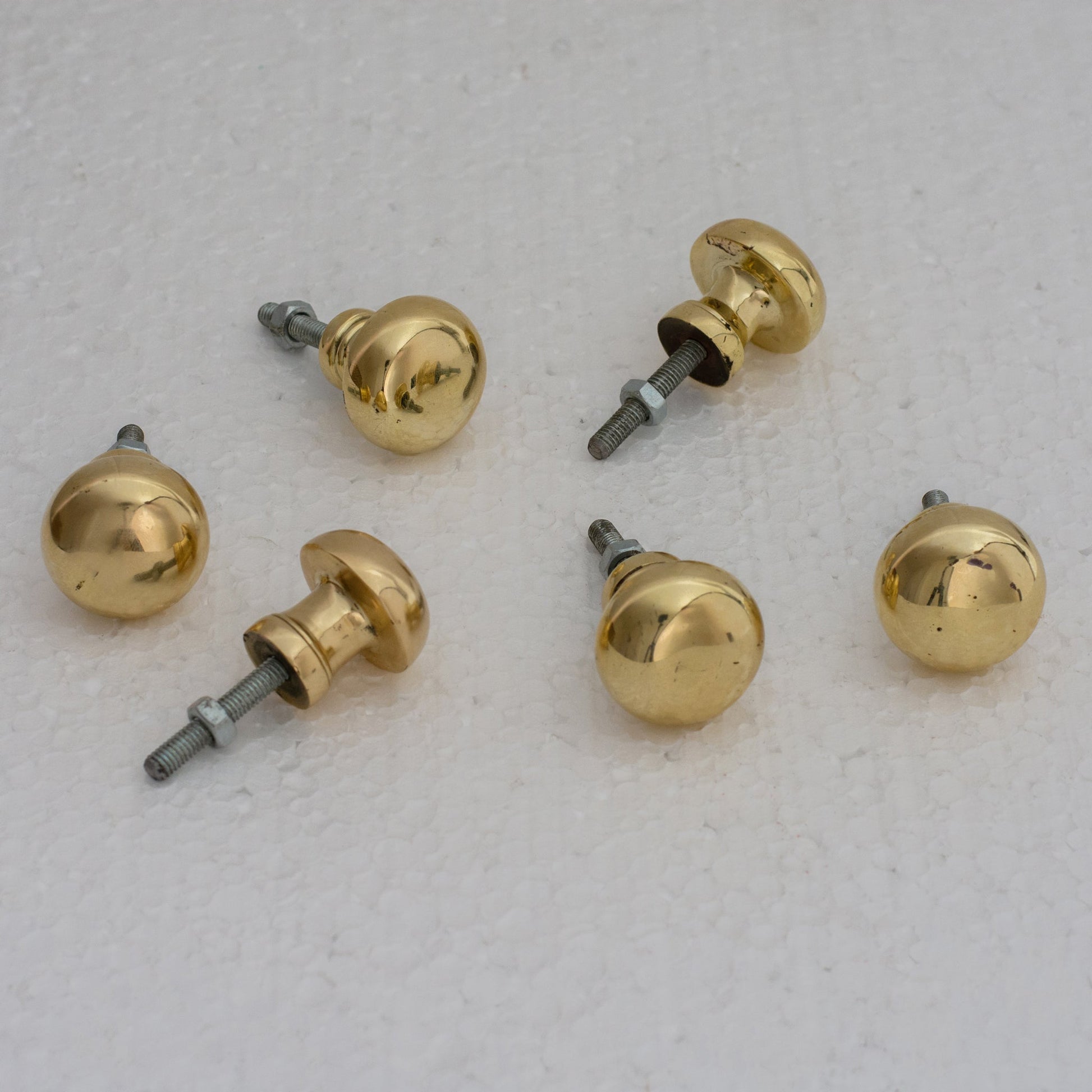 Smooth Heavy - Duty Unlacquered Brass Round Cabinet Knobs - Insideast