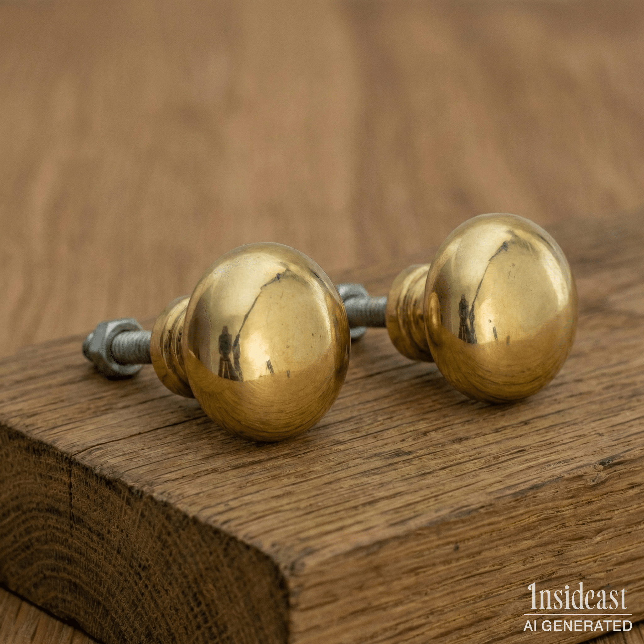 Smooth Heavy - Duty Unlacquered Brass Round Cabinet Knobs - Insideast