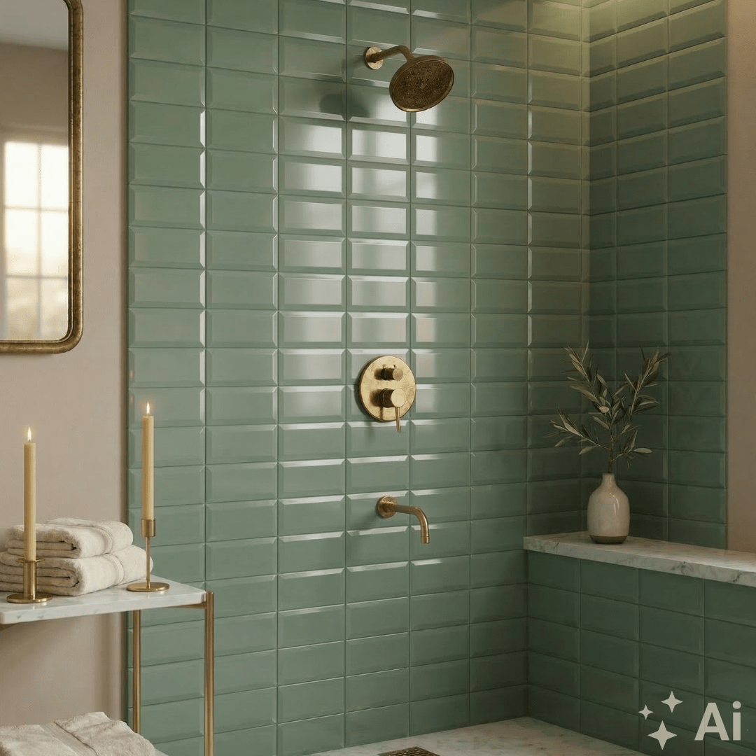 Solid Brass Angled Showerhead & Tub Filler | Concealed 2 - Outlet Shower System - Insideast