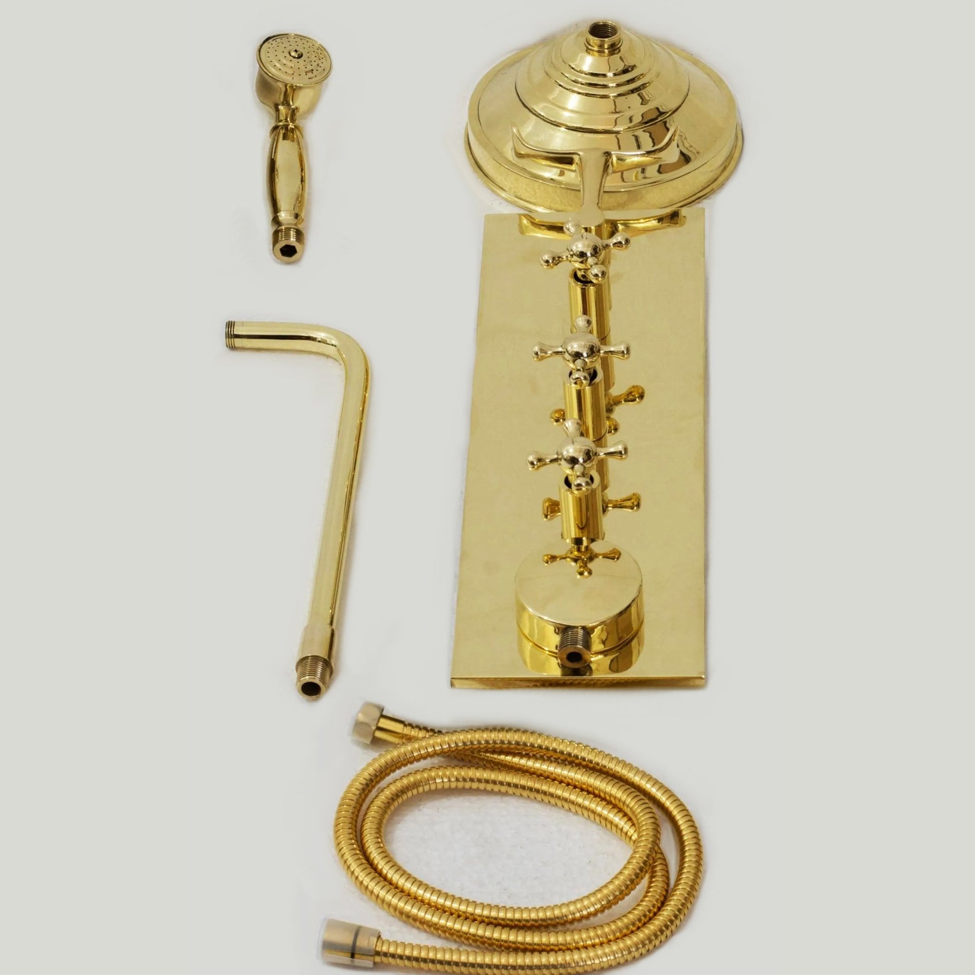 Solid Brass Built - In Shower System – Concealed Rainfall Showerhead with Handheld – Wall - Mounted Shower Set - Insideast