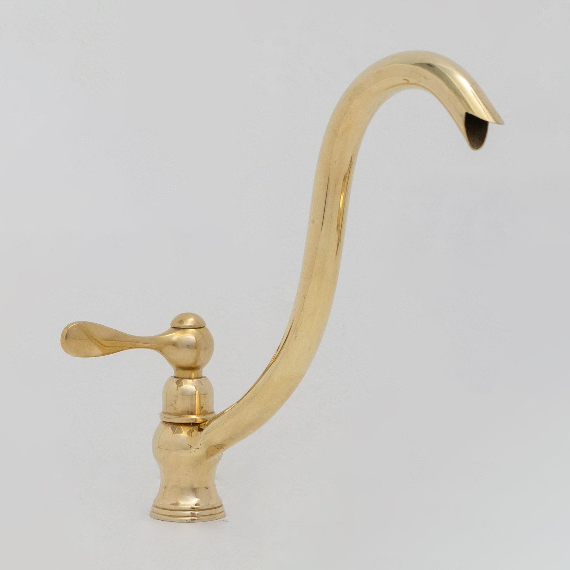 Solid Brass Cold Water Tap, Unlacquered Brass Faucet With Traditional Cross Handles - Insideast