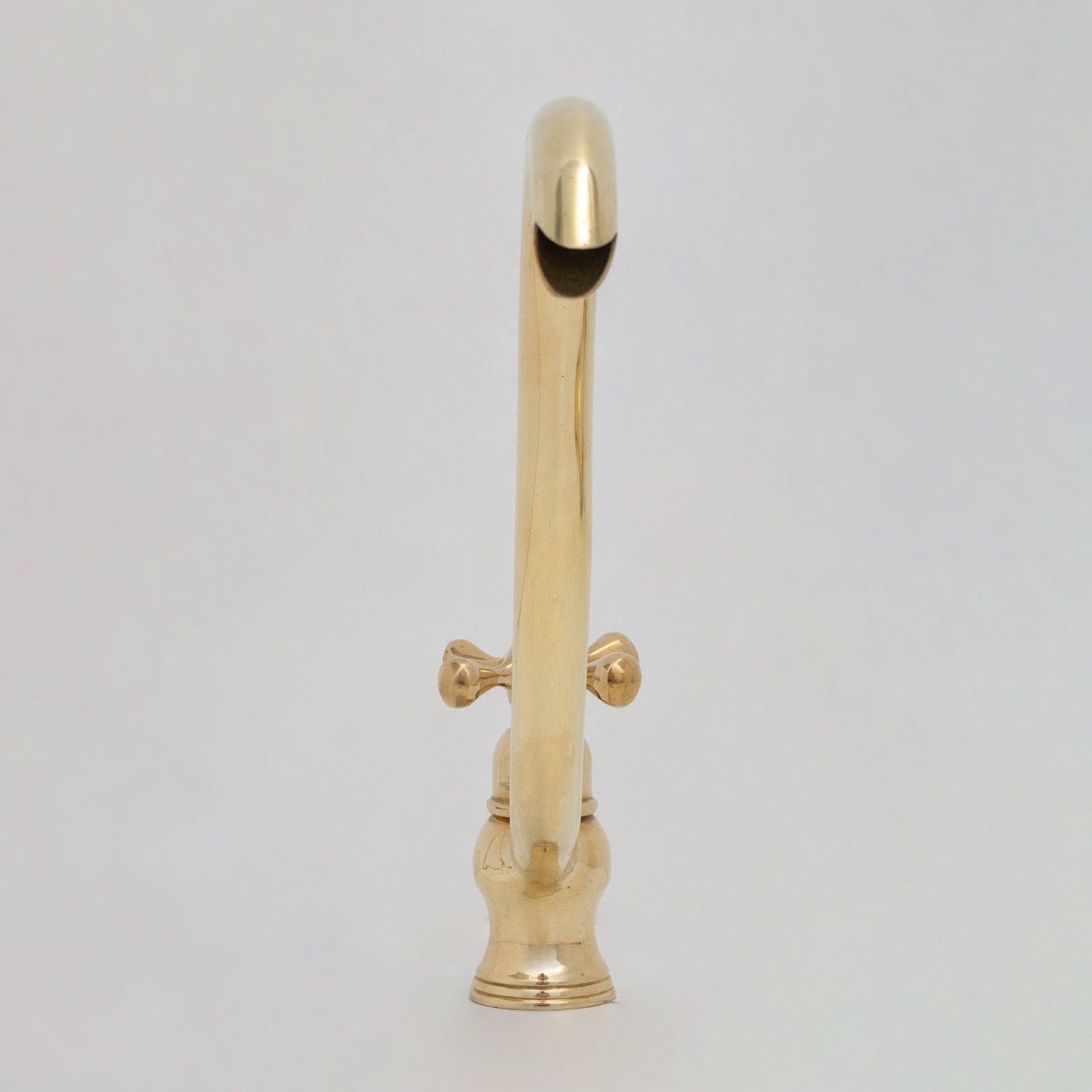 Solid Brass Cold Water Tap, Unlacquered Brass Faucet With Traditional Cross Handles - Insideast