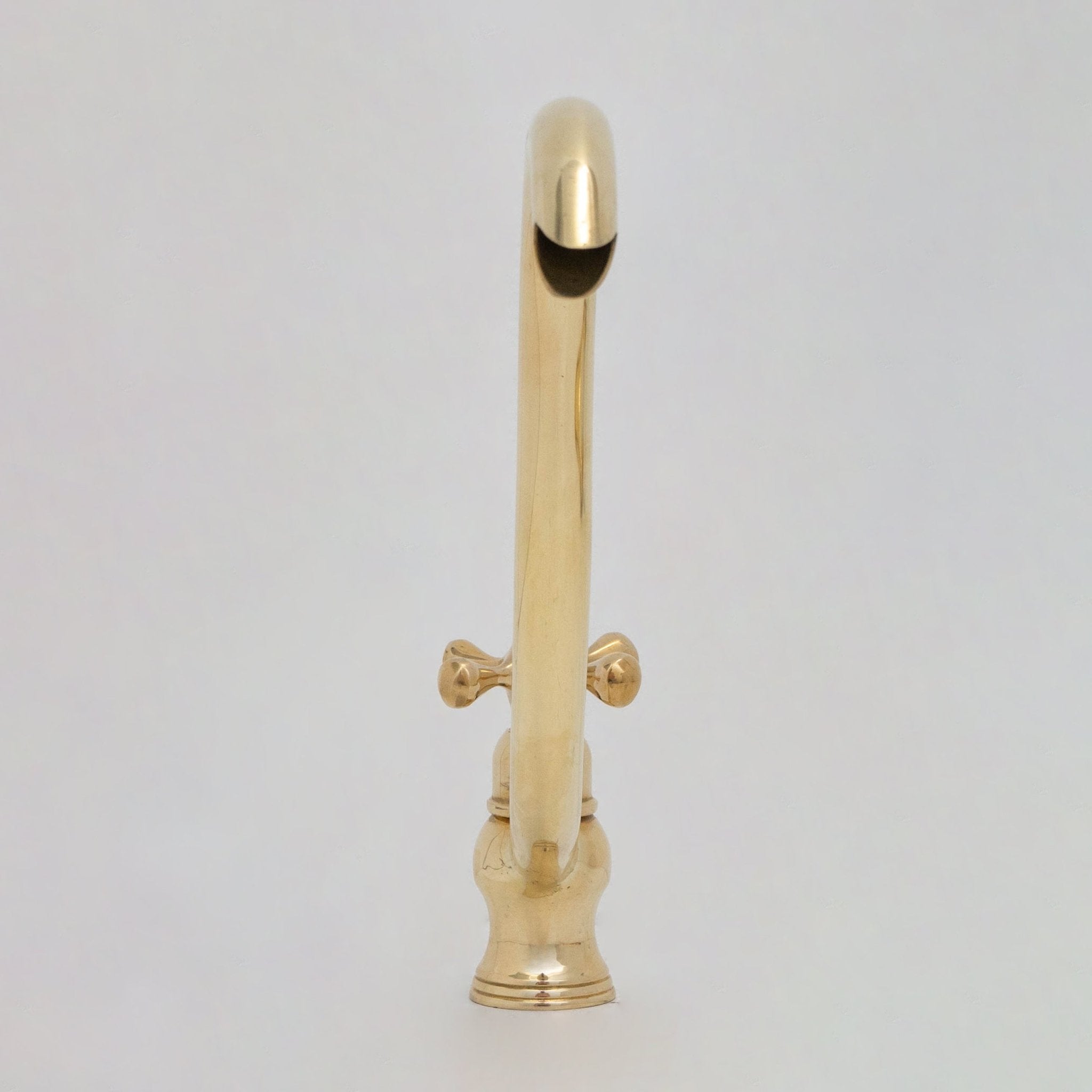 Solid Brass Cold Water Tap, Unlacquered Brass Faucet With Traditional Cross Handles - Insideast