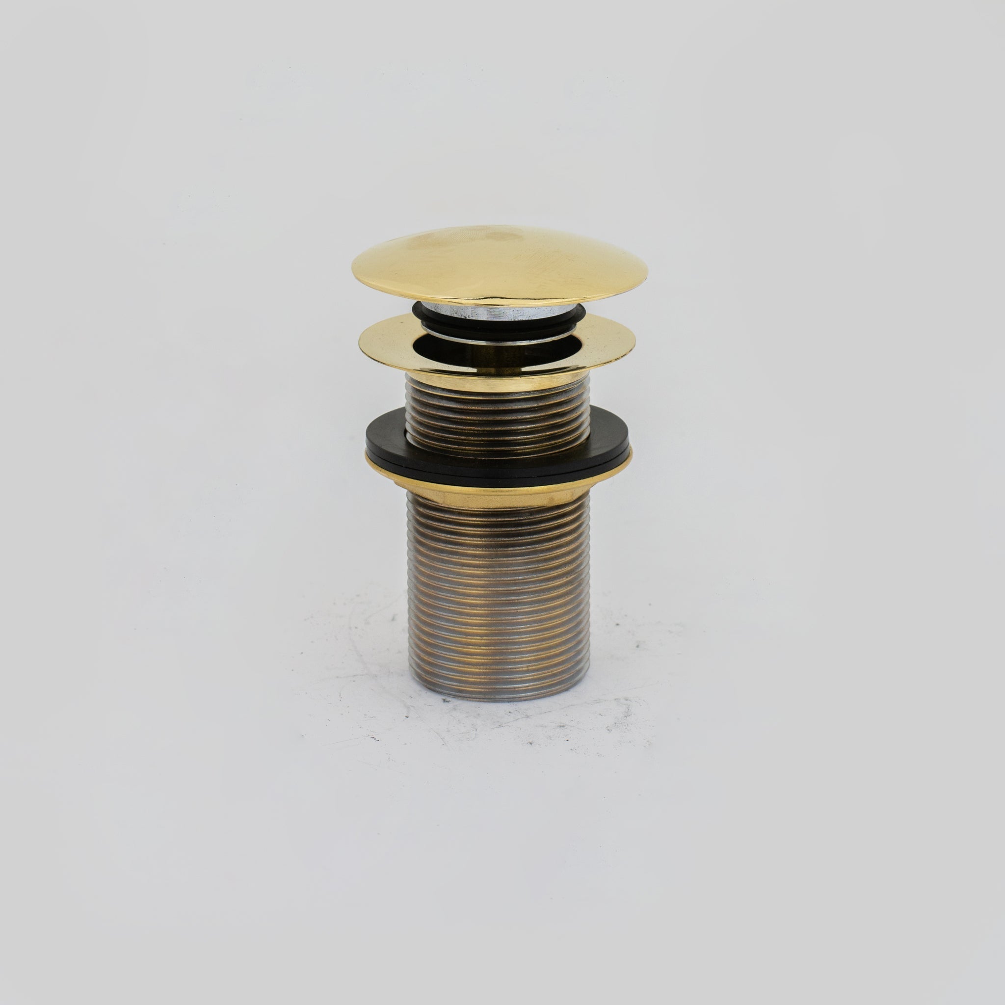 Solid Brass Drain, Push Up Button - Insideast