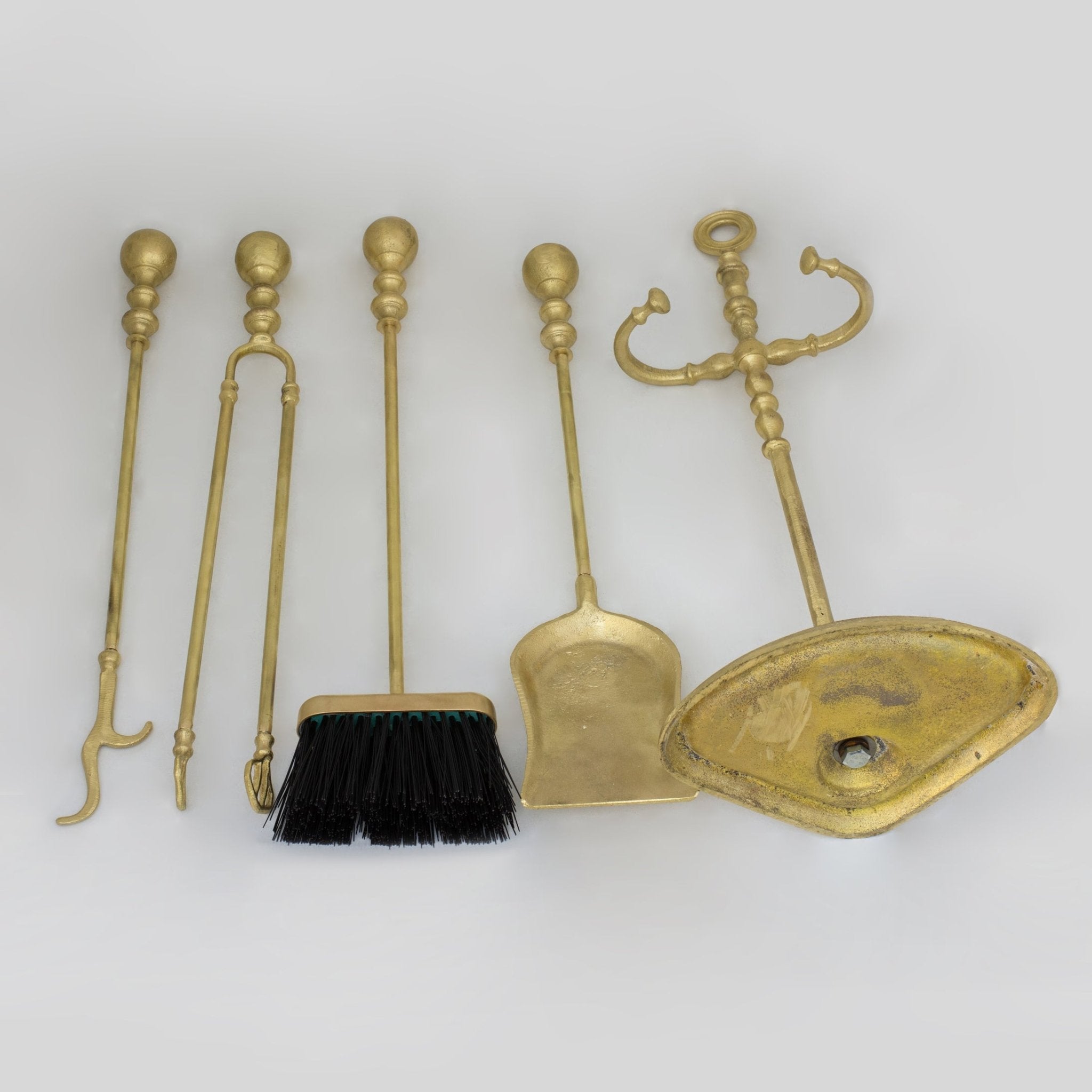 Solid Brass Fireplace Set Tools, Heavy Duty Fire Poker - Insideast