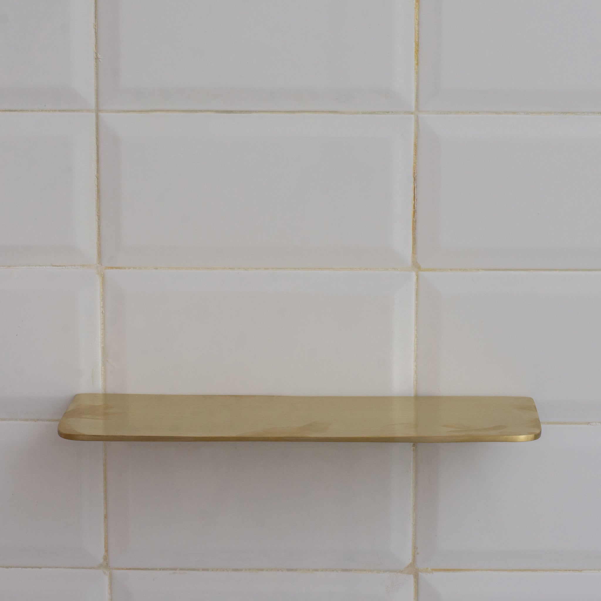 Solid Brass Floating Shelf | Wall - Mount Bathroom Shelf & Shower Soap Holder - Insideast
