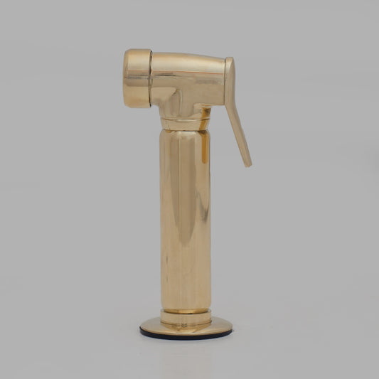 Solid Brass Kitchen Hand Sprayer. Unlacquered Brass Kitchen Sink Side Sprayer