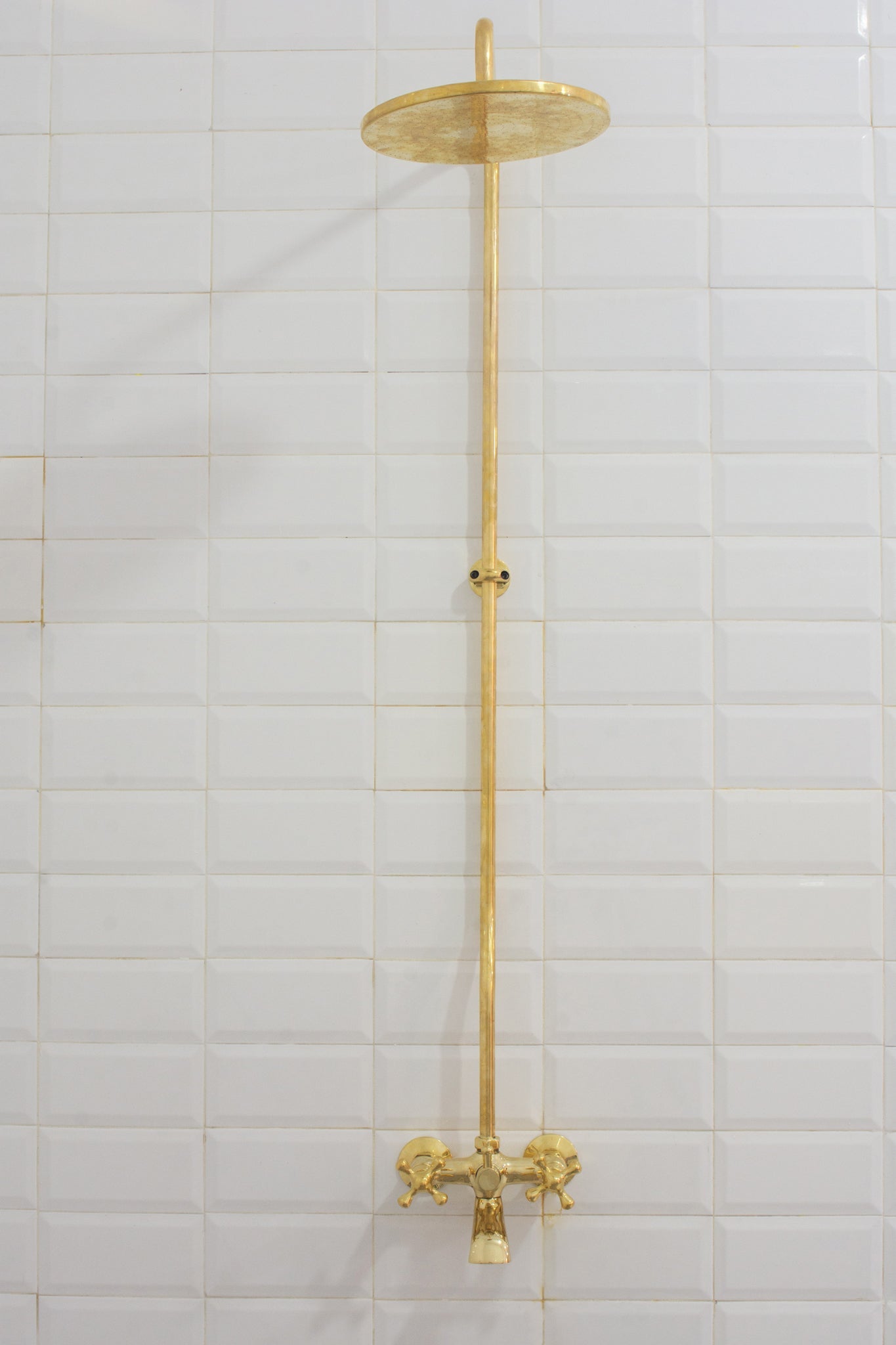 Solid Brass Shower System, Showerhead With Tub Filler, Rain Shower System, Exposed Pipe Tub Faucet - Insideast