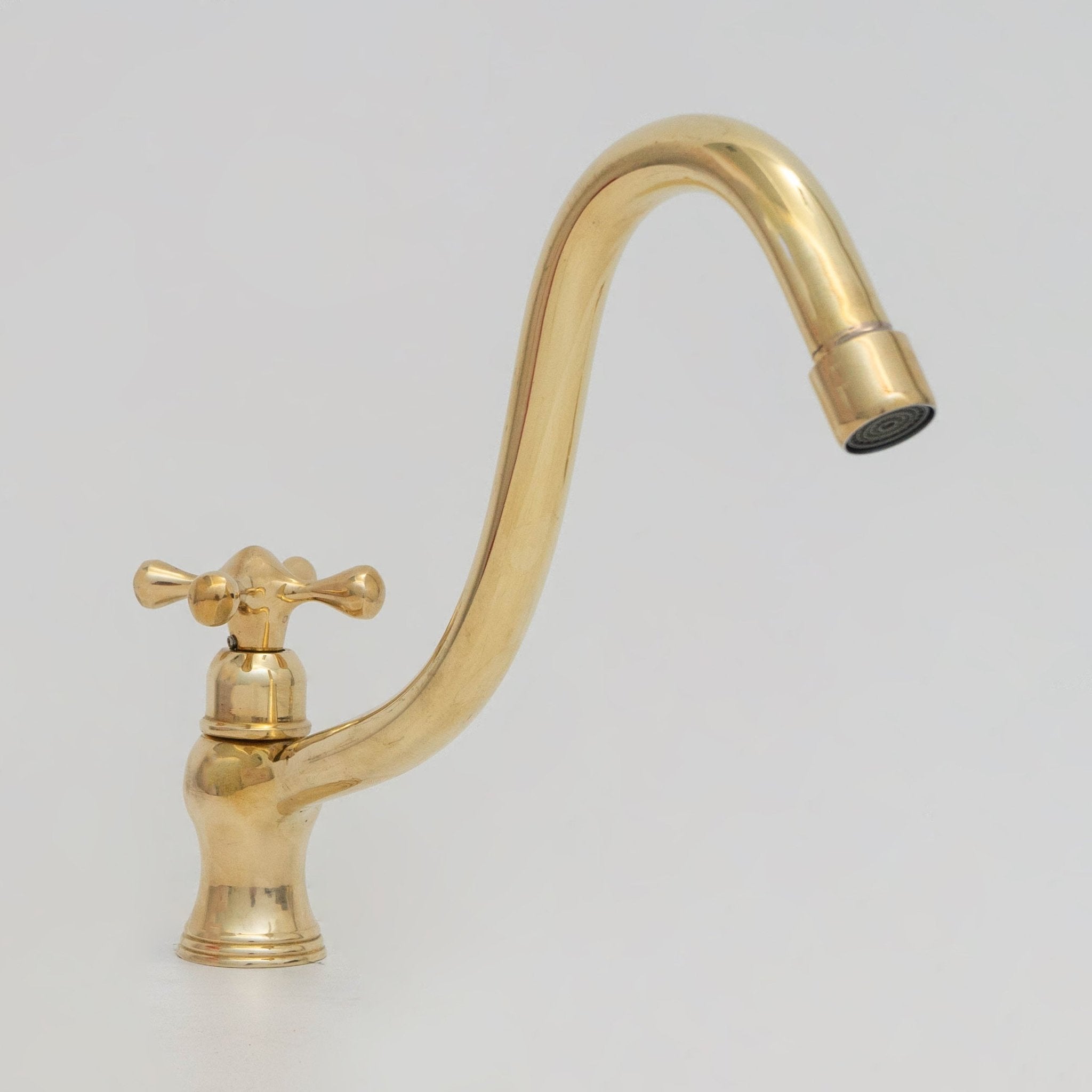 Solid Brass Single Hole Cold Faucet, Kitchen Sink Single Handle Faucet - Insideast