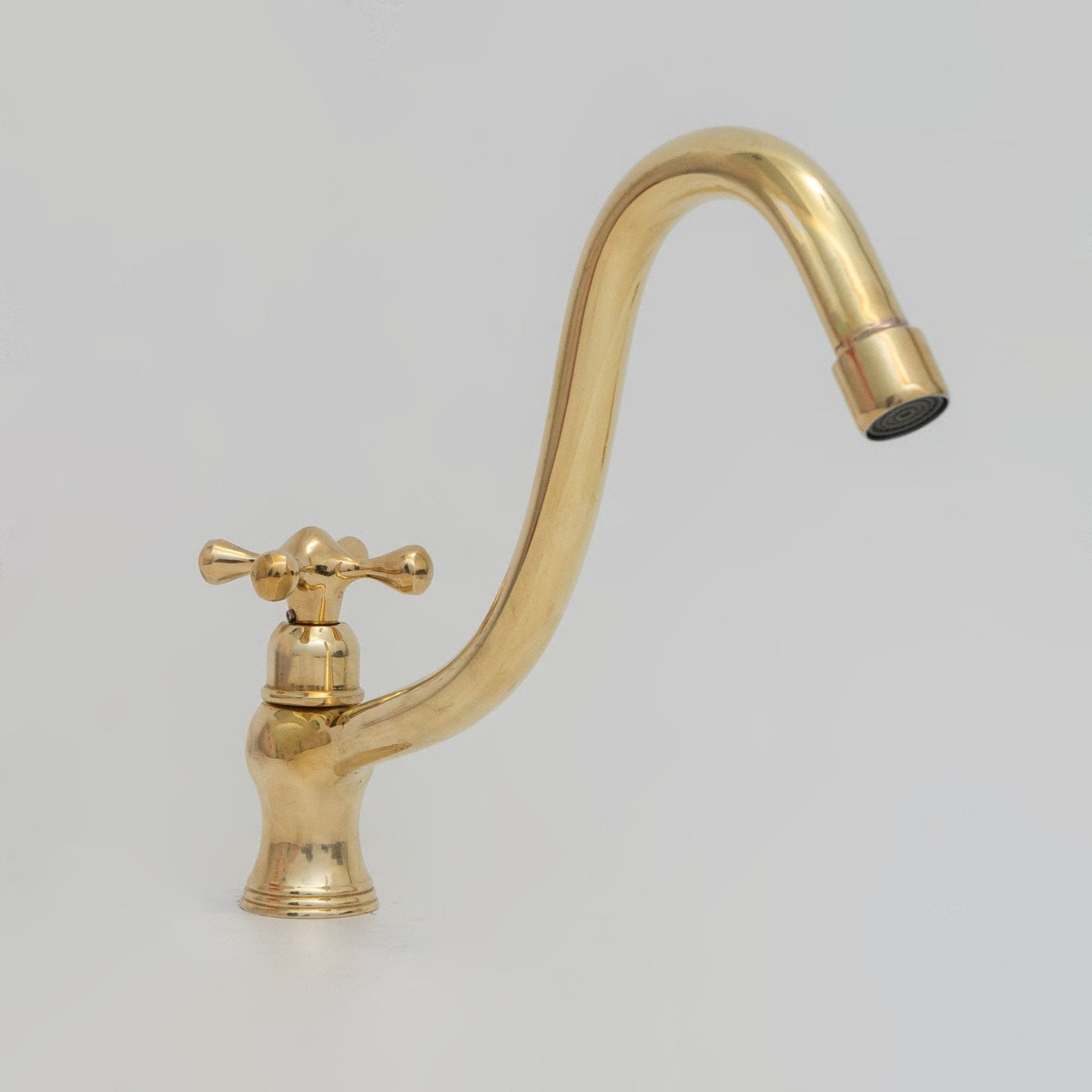 Solid Brass Single Hole Cold Faucet, Kitchen Sink Single Handle Faucet - Insideast