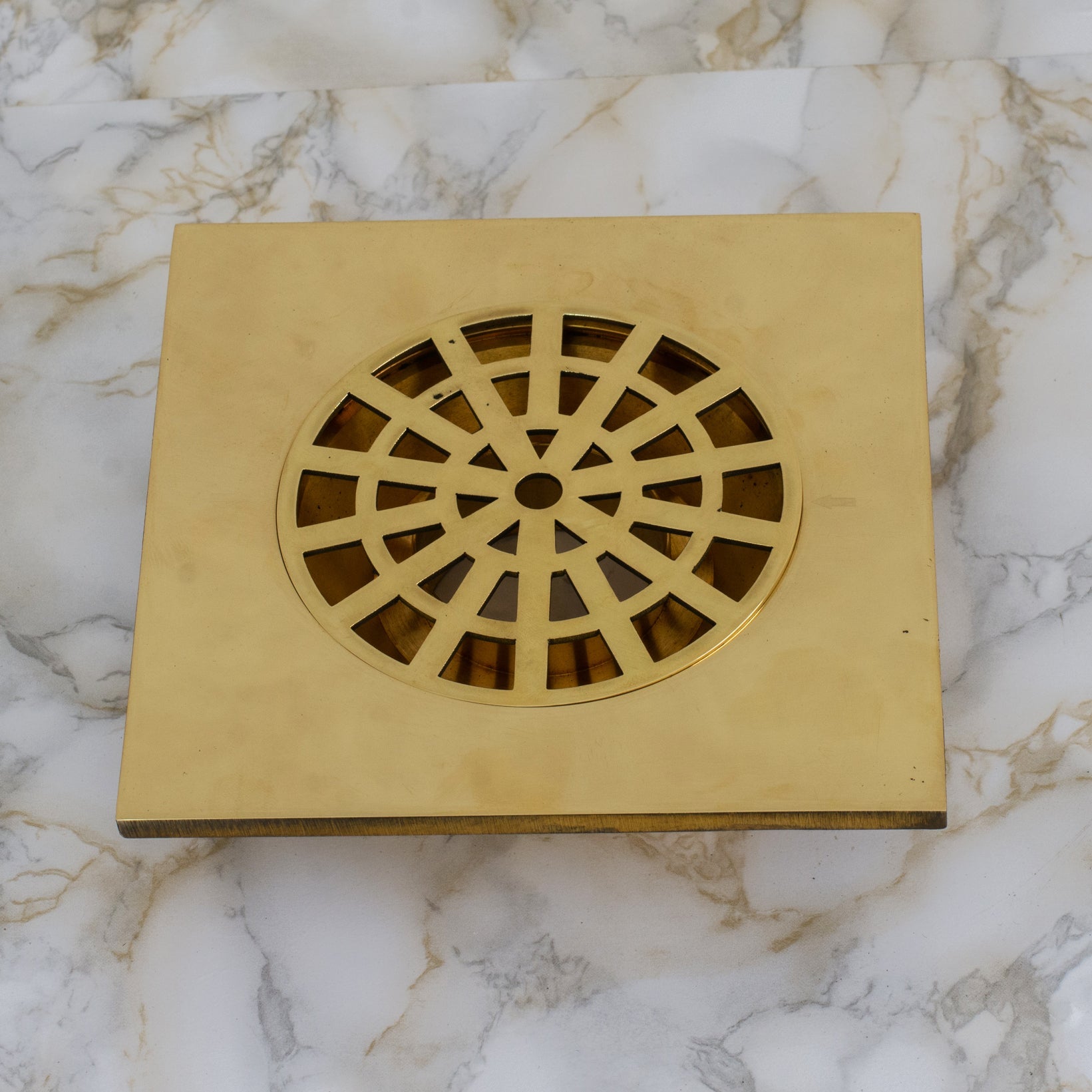 Solid Brass Smooth Floor Drain | Square Grate Shower Drain Cover - Insideast
