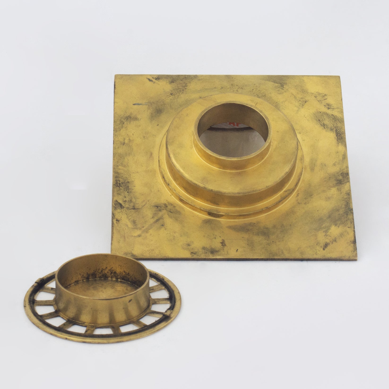 Solid Brass Square Floor Drain | Smooth Style | Unlacquered Shower Drain - Insideast