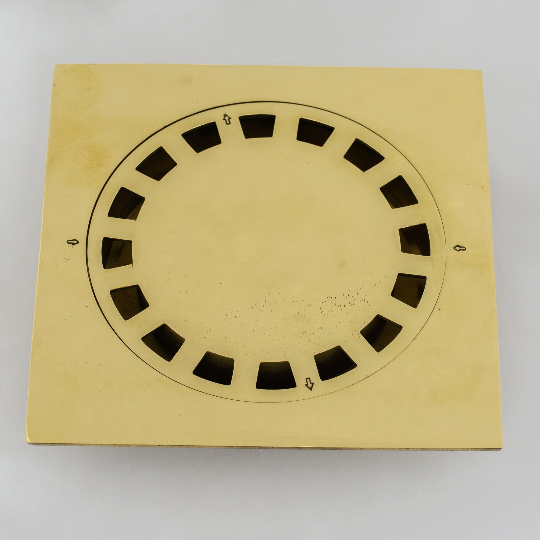 Solid Brass Square Floor Drain | Smooth Style | Unlacquered Shower Drain - Insideast