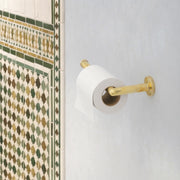 Solid Brass Toilet Paper Holder, Handcrafted Powder Room Roll Holder - Insideast