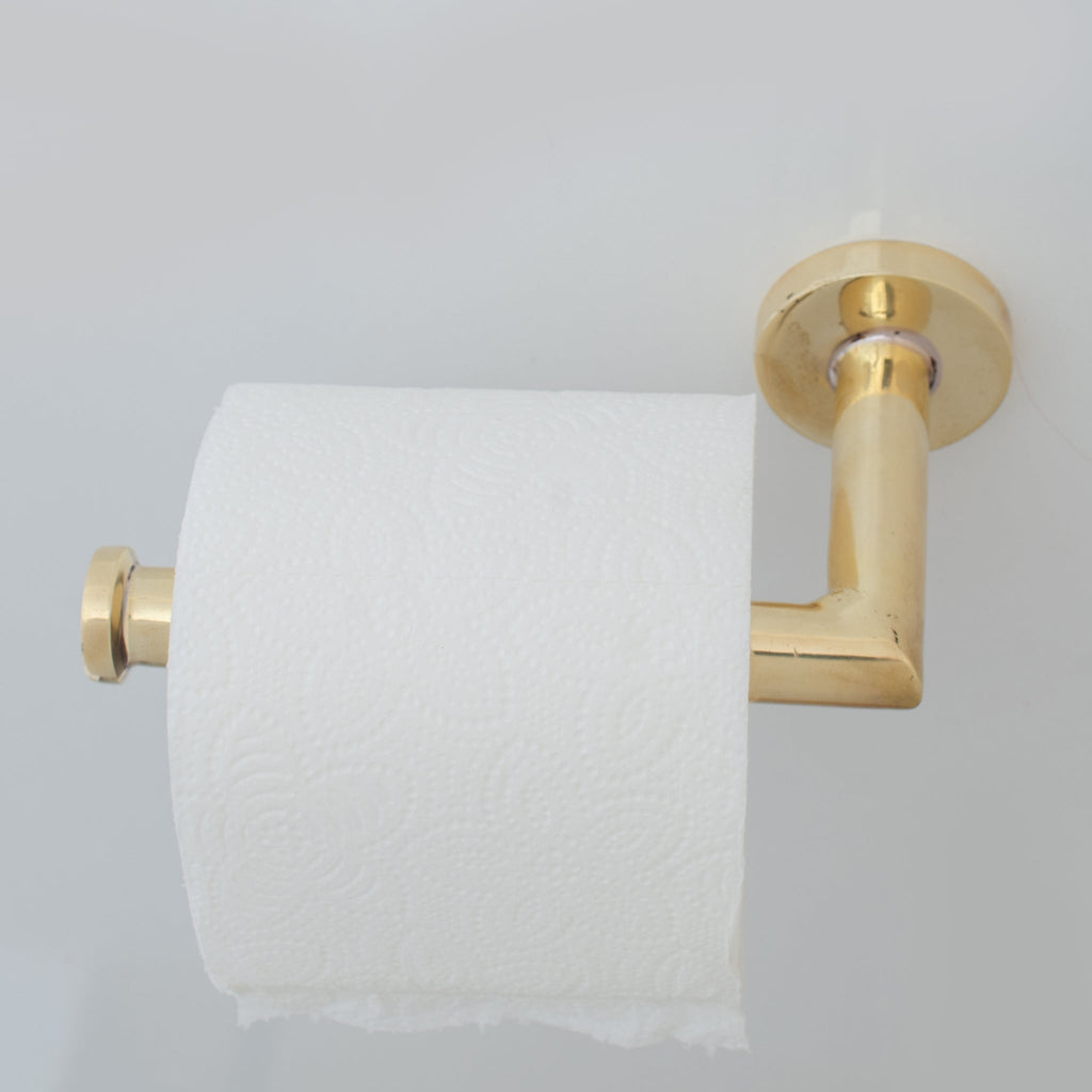 Solid Brass Toilet Paper Holder, Handcrafted Powder Room Roll Holder