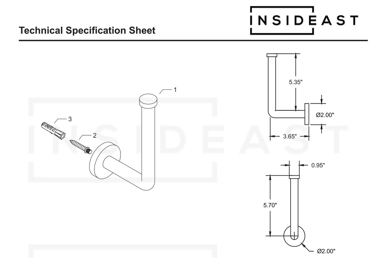 Solid Brass Toilet Paper Holder, Handcrafted Powder Room Roll Holder - Insideast