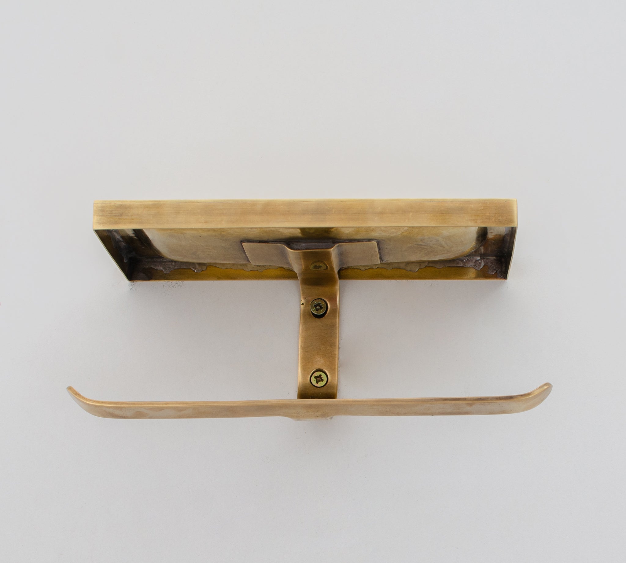 Solid Brass Toilet Paper Holder With Shelf | Powder Room Roll Holder - Insideast