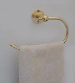 Load image into Gallery viewer, Solid Brass Towel Holder, Handcrafted Powder Room Holder
