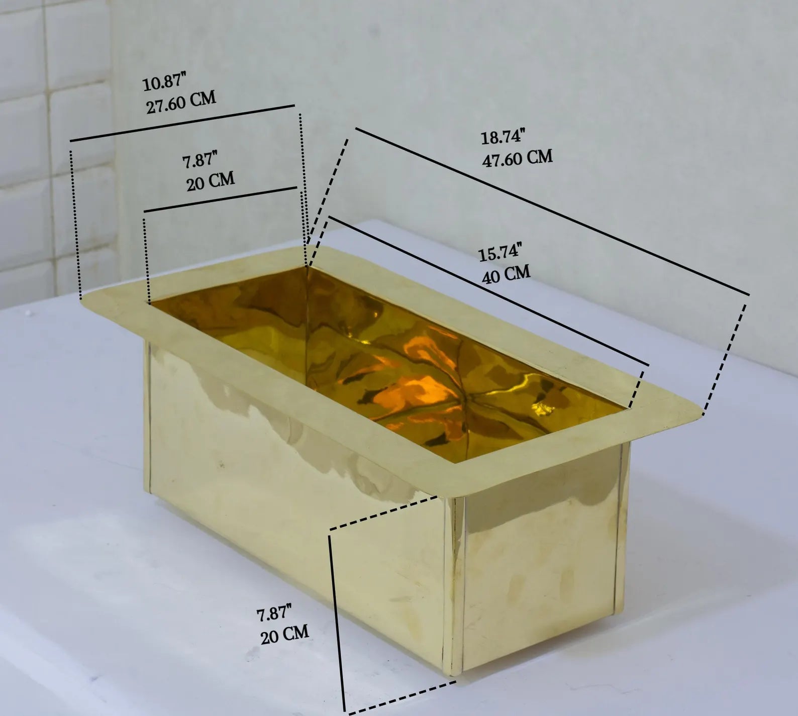 Solid Brass Undermount Sink | Compact Rectangular Small Kitchen Sink | With Strainer - Insideast