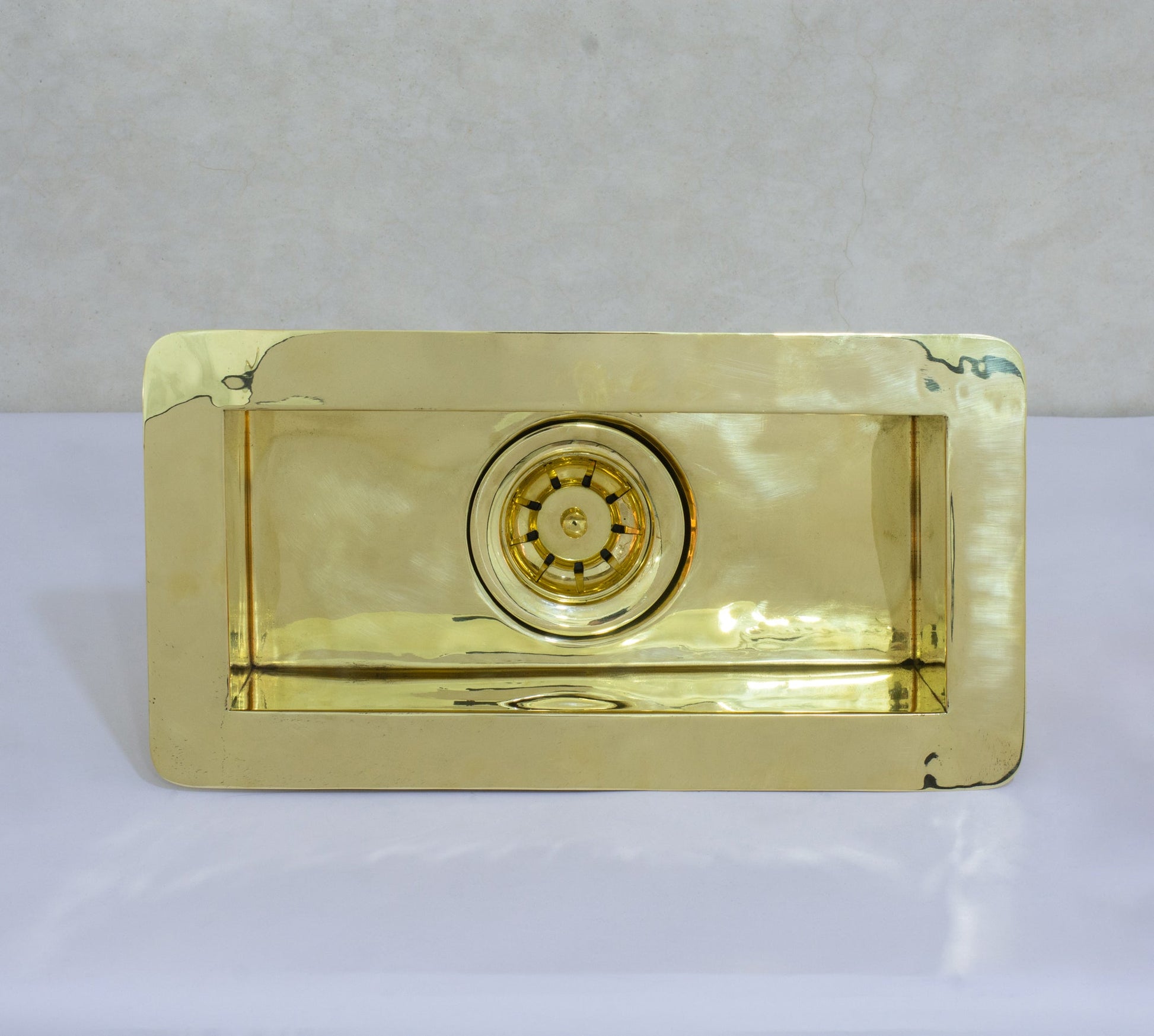 Solid Brass Undermount Sink | Compact Rectangular Small Kitchen Sink | With Strainer - Insideast