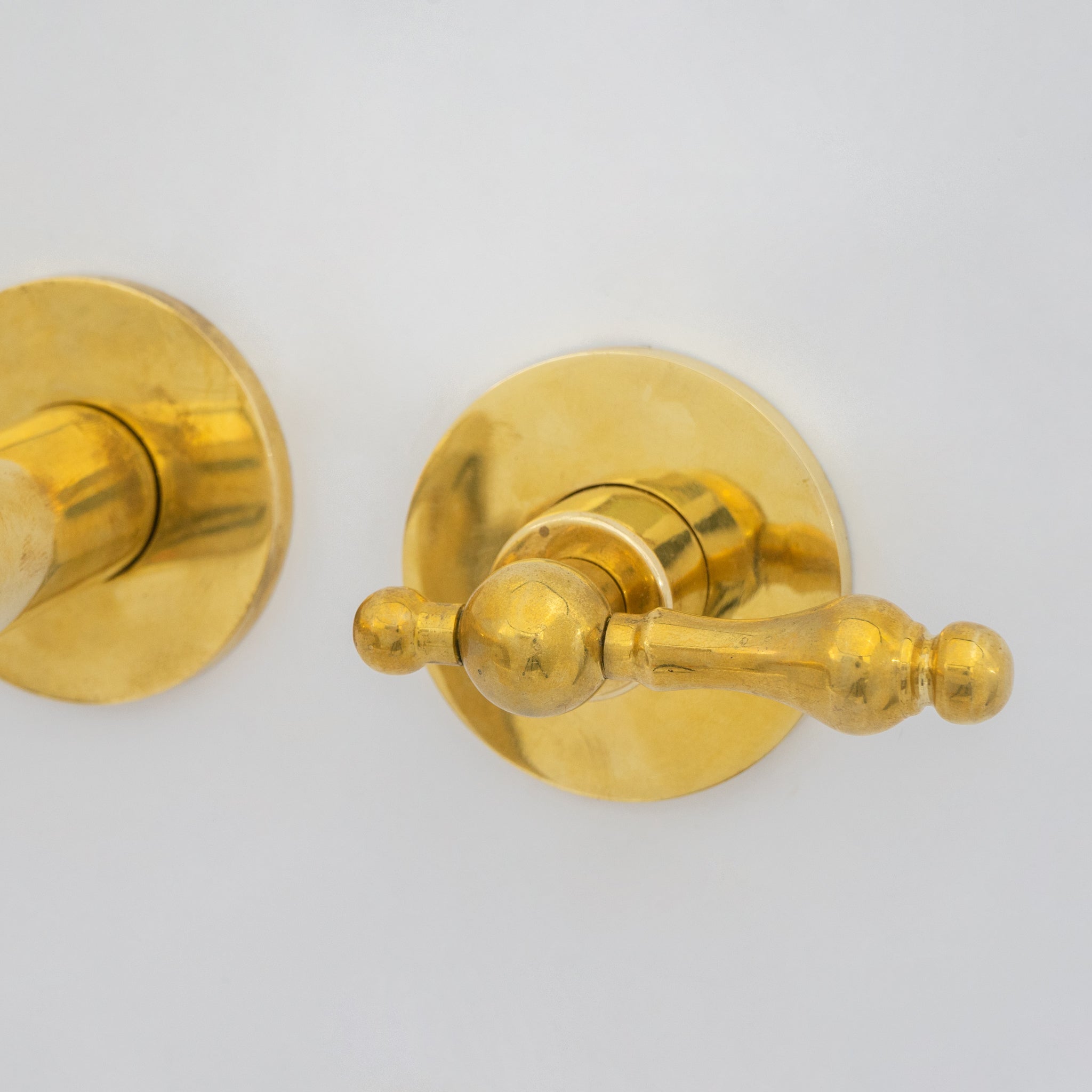 Solid Brass Wall Mount Cold Bathroom Faucet, Unlacquered Brass Bath Tap For Cold Water Only - Insideast