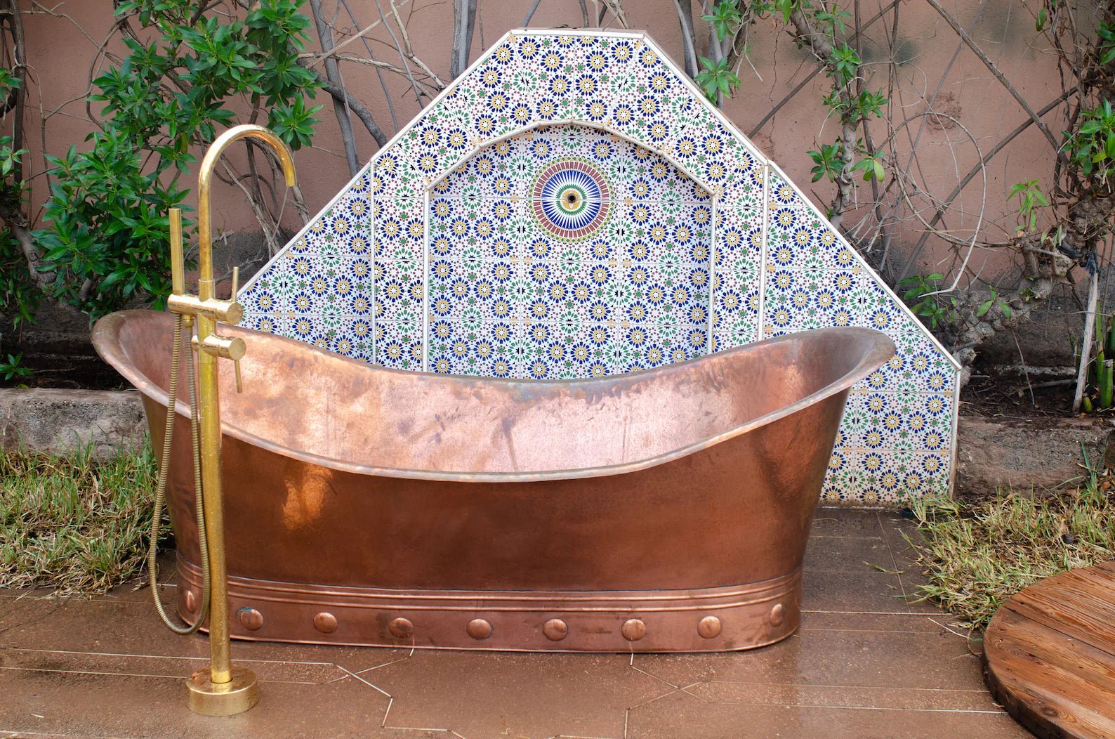 Solid Copper Bathtub | Vintage Freestanding Hammered Tub | Customized Tub - Insideast