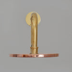 Load image into Gallery viewer, Solid Copper Rain Shower Head, Flat Round Handcrafted Vintage Showerhead, Works Outdoor
