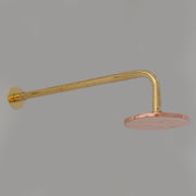 Solid Copper Rain Shower Head, Flat Round Handcrafted Vintage Showerhead, Works Outdoor - Insideast