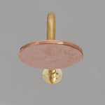Load image into Gallery viewer, Solid Copper Rain Shower Head, Flat Round Handcrafted Vintage Showerhead, Works Outdoor
