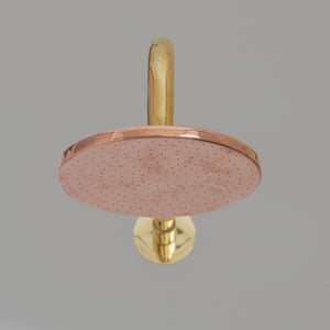 Solid Copper Rain Shower Head, Flat Round Handcrafted Vintage Showerhead, Works Outdoor