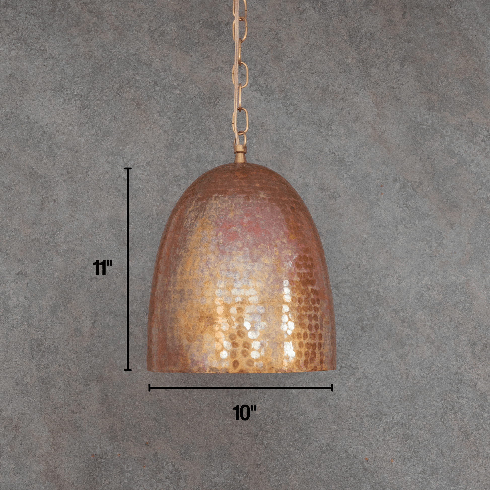 Solid Copper Tall Capsule Pendant – Hand - Hammered Slim Moroccan Cylinder Light - Insideast