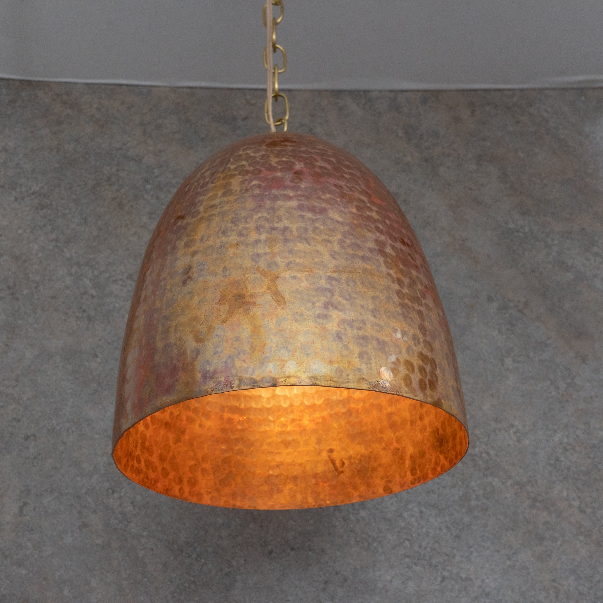 Solid Copper Tall Capsule Pendant – Hand - Hammered Slim Moroccan Cylinder Light - Insideast