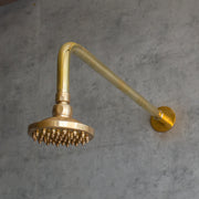 Unlacquered Solid Brass Swiveling Shower Head, Adjustable Rainfall Shower Head for Vintage Bathrooms