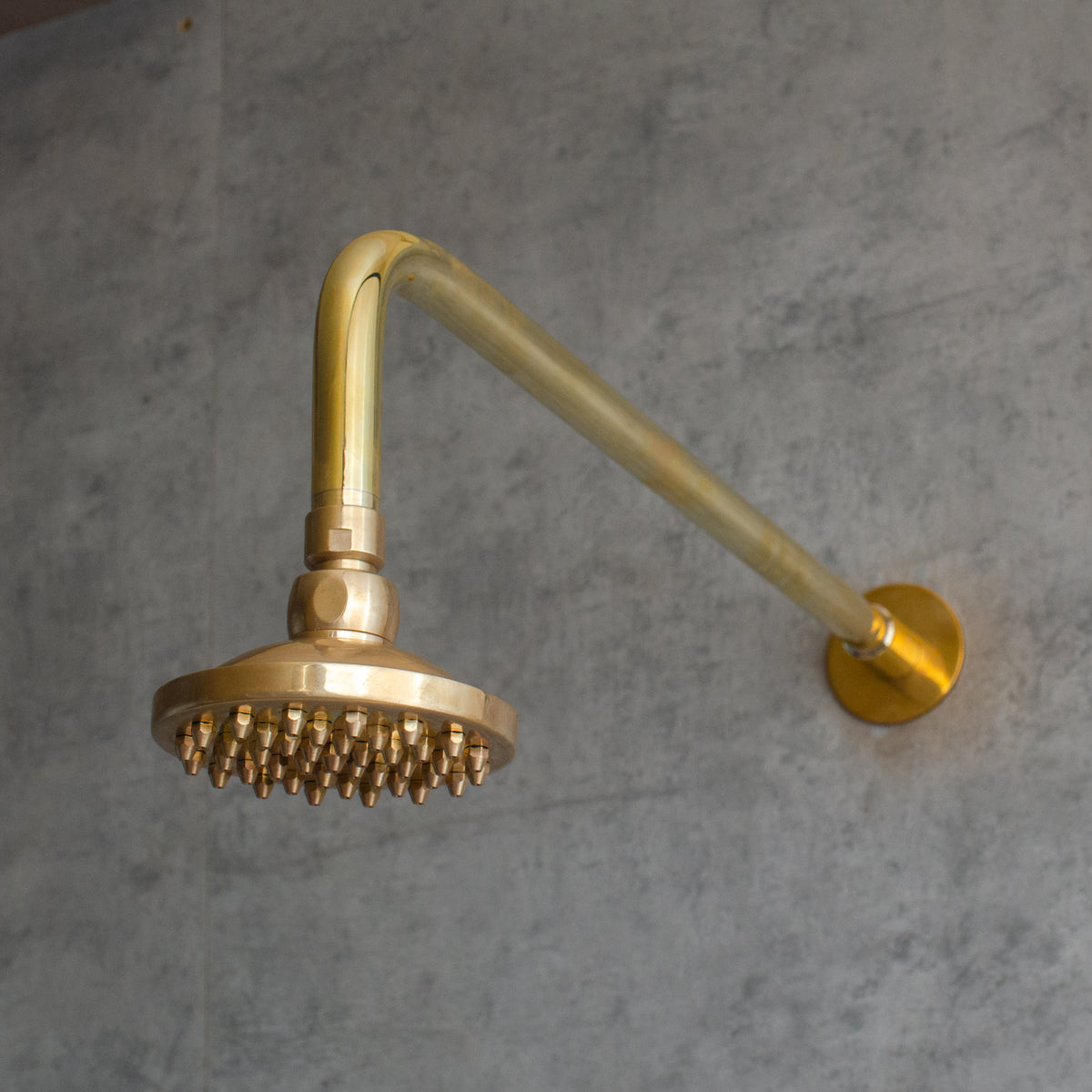 Unlacquered Solid Brass Swiveling Shower Head, Adjustable Rainfall Shower Head for Vintage Bathrooms