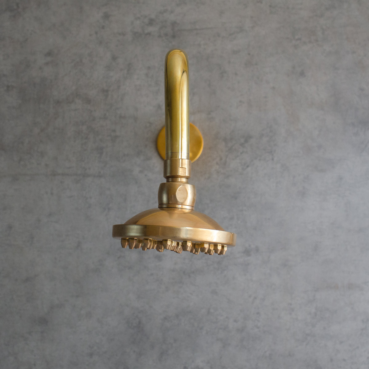 Unlacquered Solid Brass Swiveling Shower Head, Adjustable Rainfall Shower Head for Vintage Bathrooms
