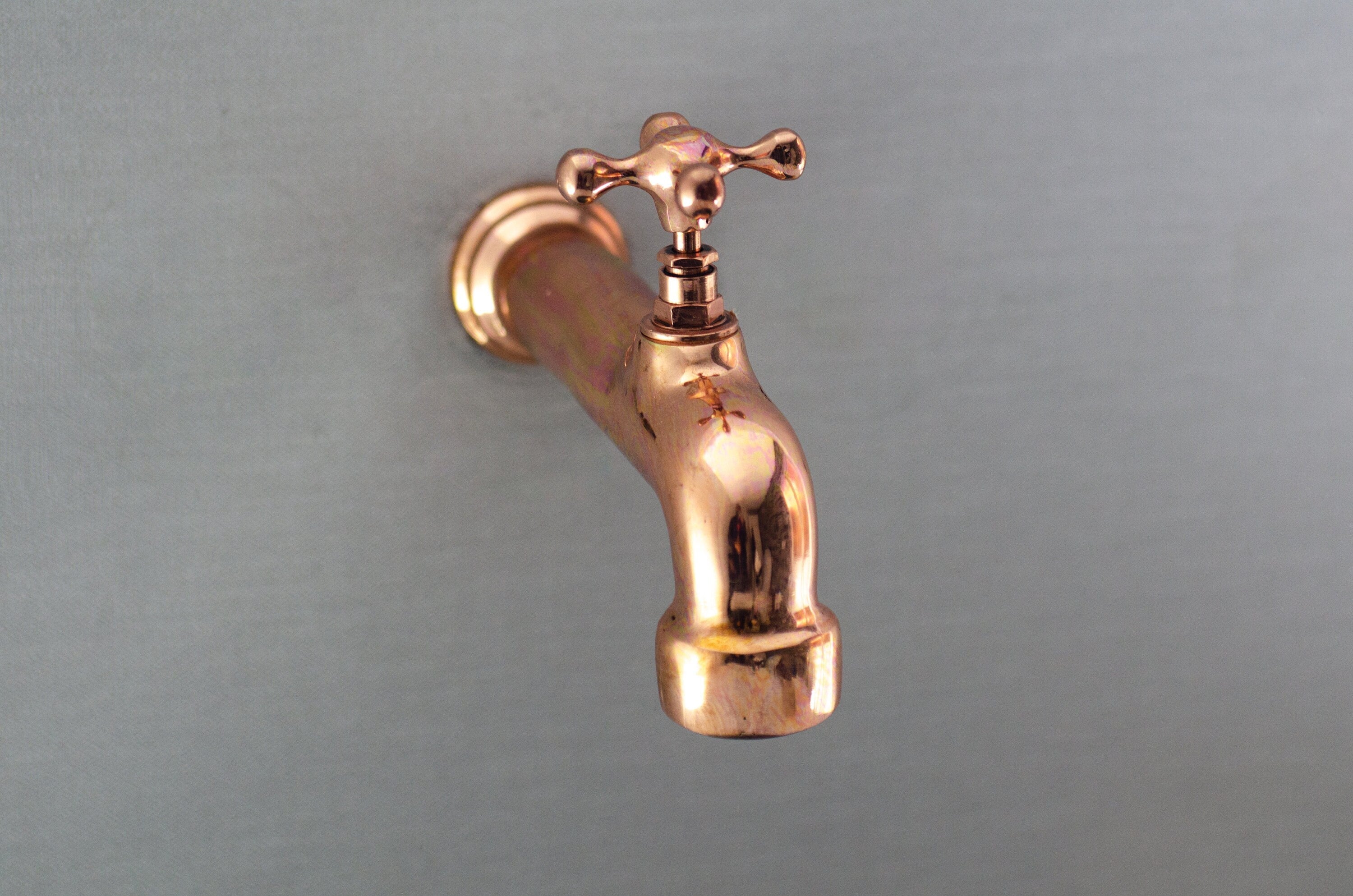 Traditional Tub Filler, Copper Finish Faucet, Handmade Vintage Water Tap