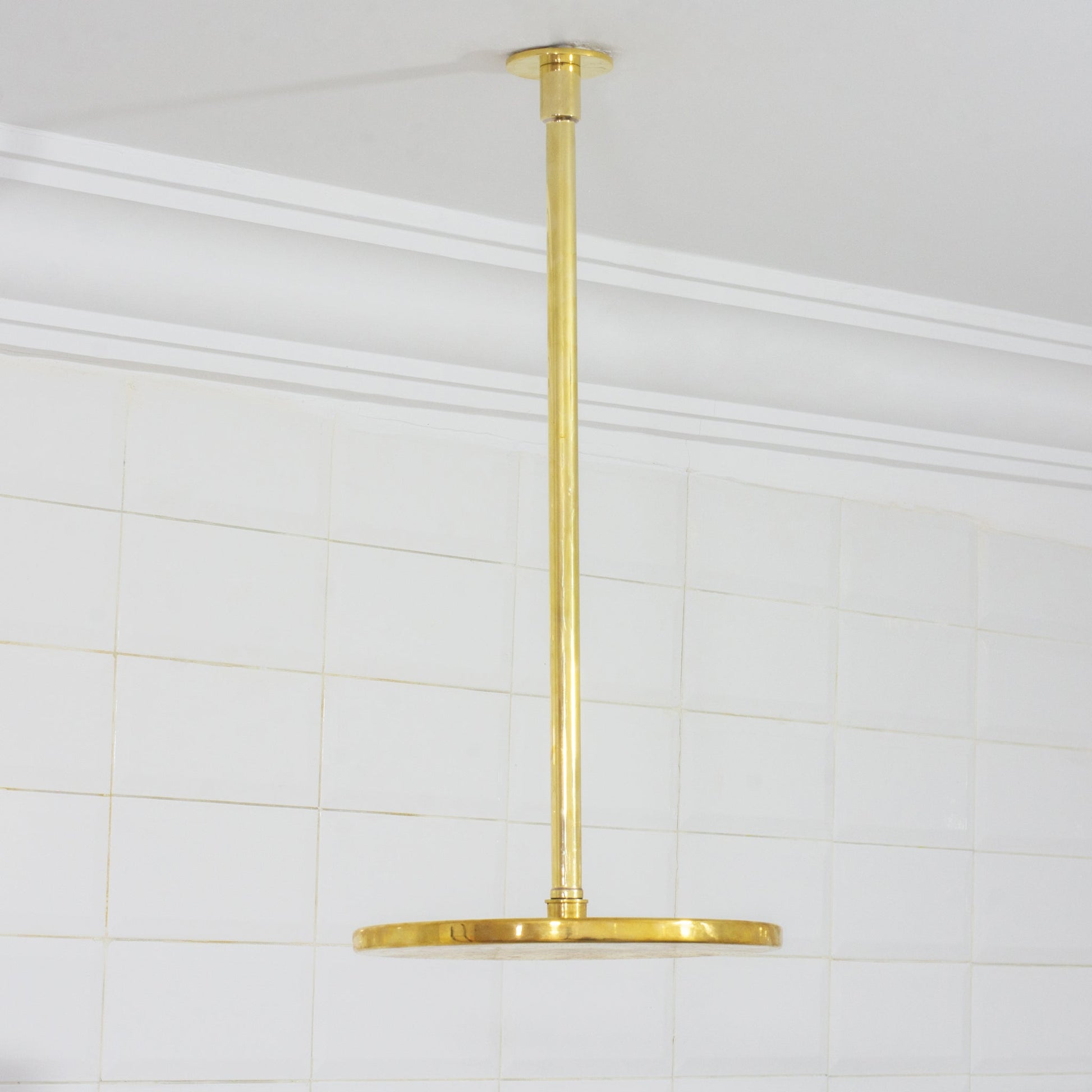 Unlacquered Brass 2 - Outlet Shower, Ceiling Shower System, Overhead Shower With Handheld, Ceiling Mount Showerhead And Hand Shower - Insideast