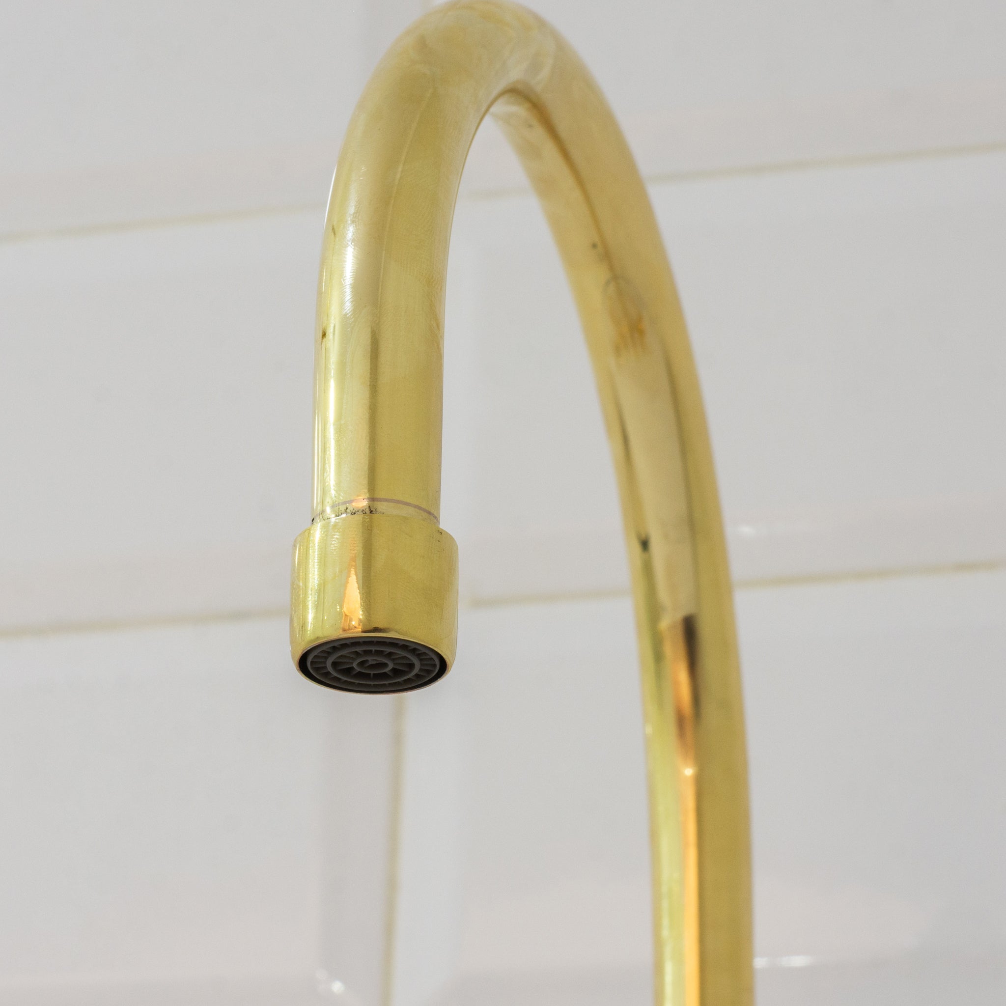 Unlacquered Brass 3 - Hole Bridge Faucet With Sprayer, 3 Legs Faucet, Deck Mount Kitchen Faucet - Insideast