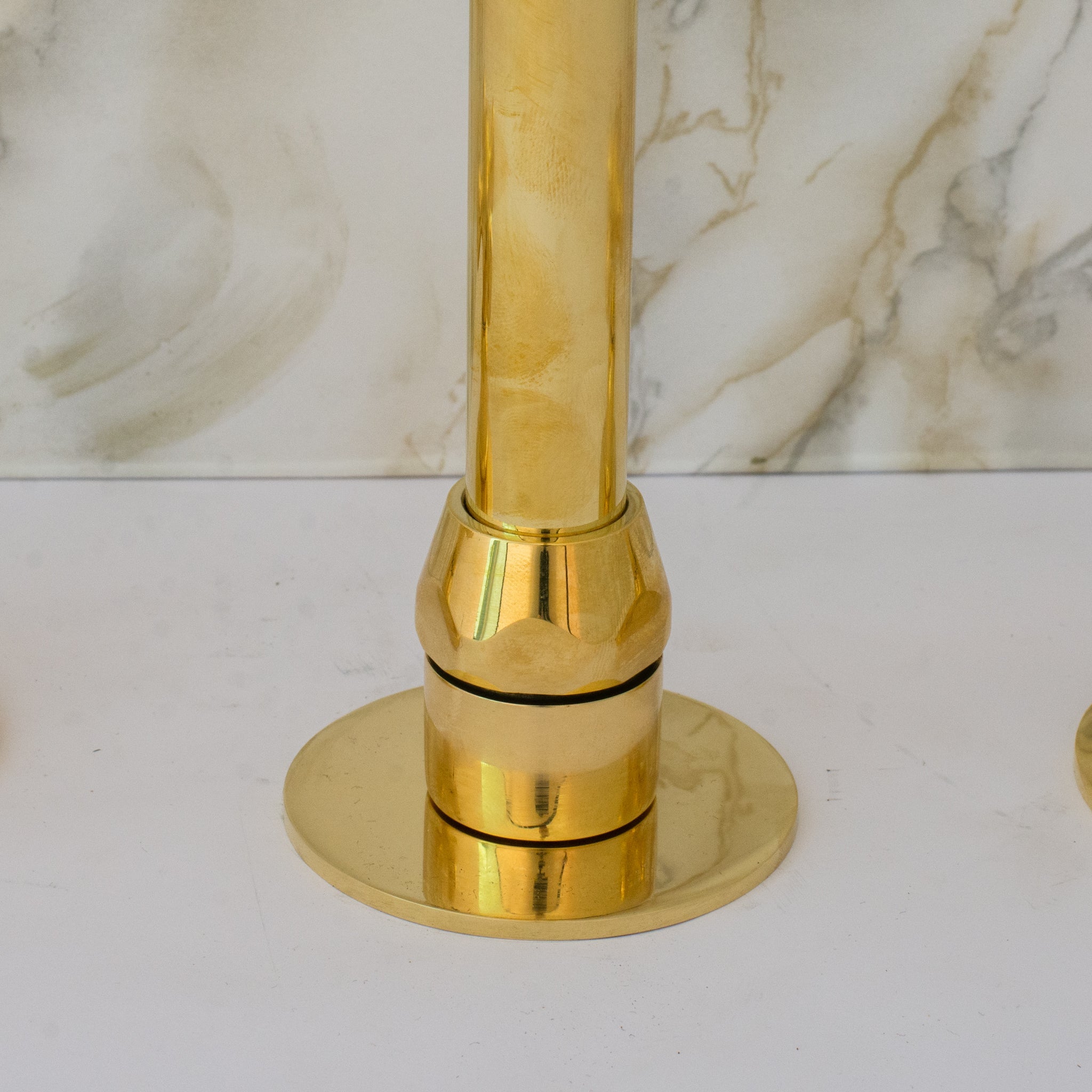 Unlacquered Brass 3 - Hole Kitchen Faucet | Kitchen Sink Faucet Swivel Spout - Insideast