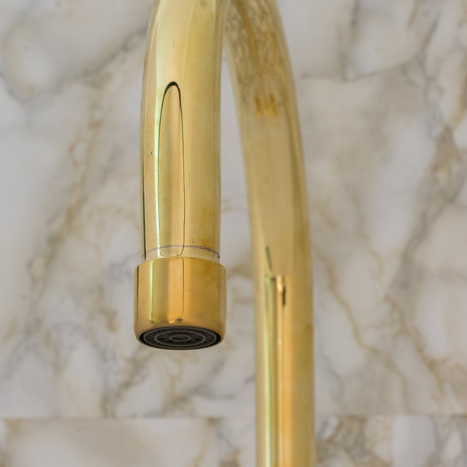 Unlacquered Brass 3 - Hole Kitchen Faucet | Kitchen Sink Faucet Swivel Spout - Insideast