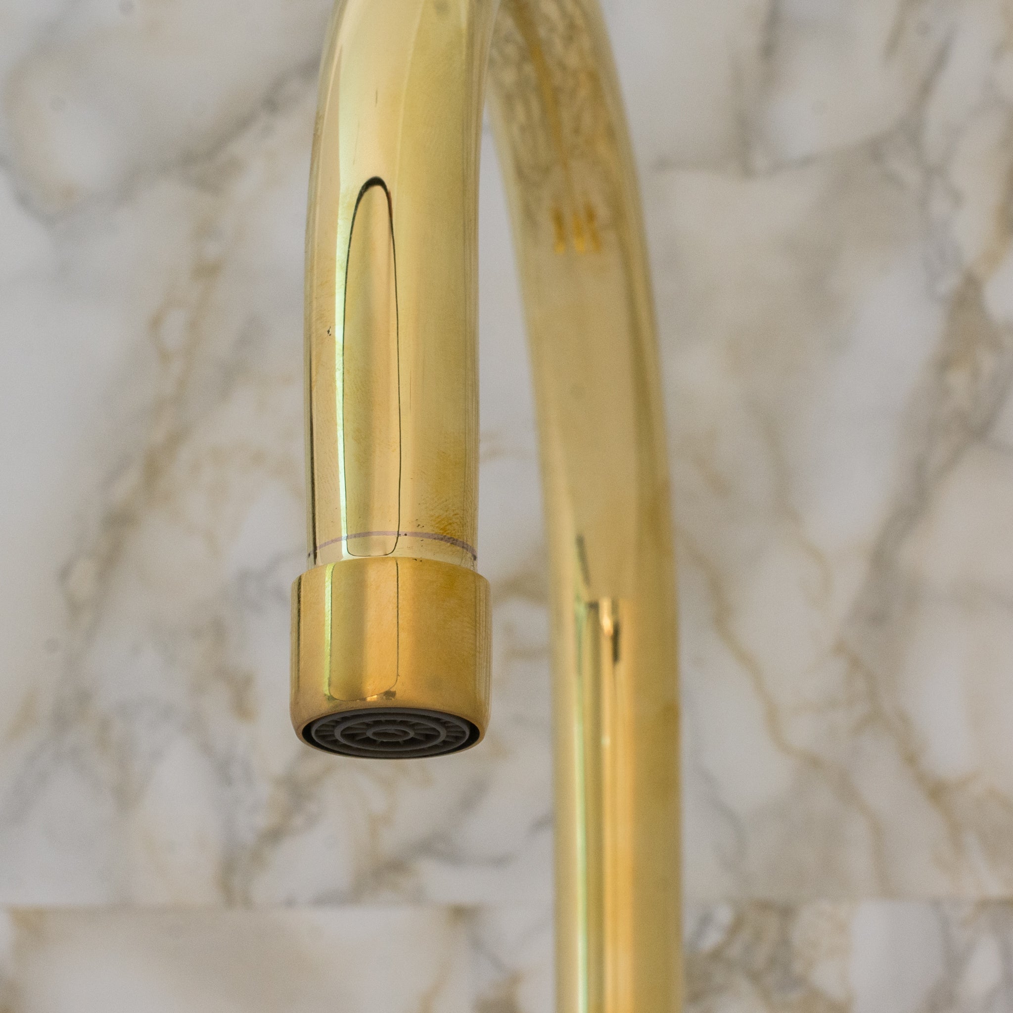 Unlacquered Brass 3 - Hole Kitchen Faucet | Kitchen Sink Faucet Swivel Spout - Insideast
