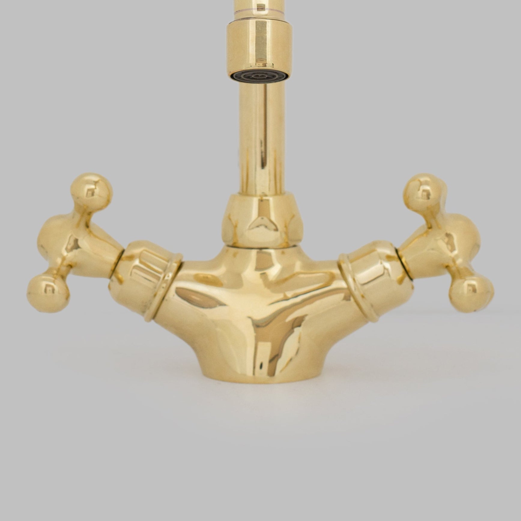 Unlacquered Brass Bathroom Bidet Faucet, Single Hole Bidet Tap, Deck - Mounted Bidet Mixer Tap, Cross Handle Bidet - Insideast