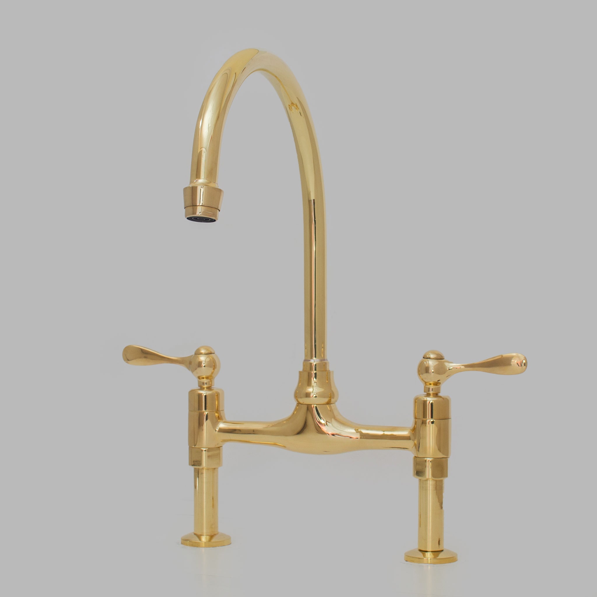 Unlacquered Brass Bridge Faucet 8" Widespread Kitchen Faucet - Insideast