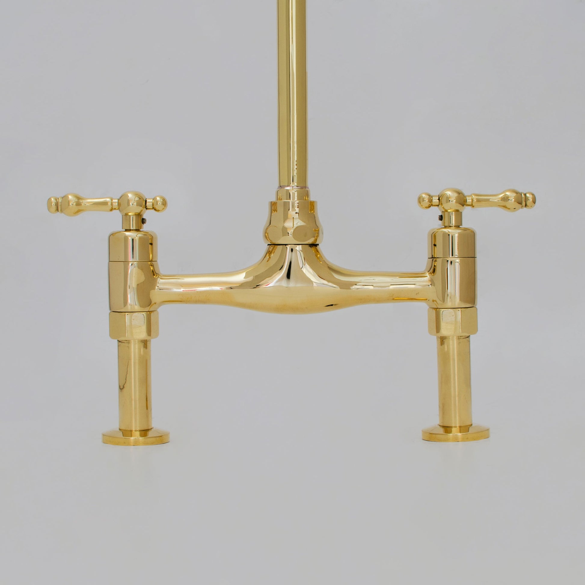Unlacquered Brass Bridge Faucet 8" Widespread Kitchen Faucet - Insideast