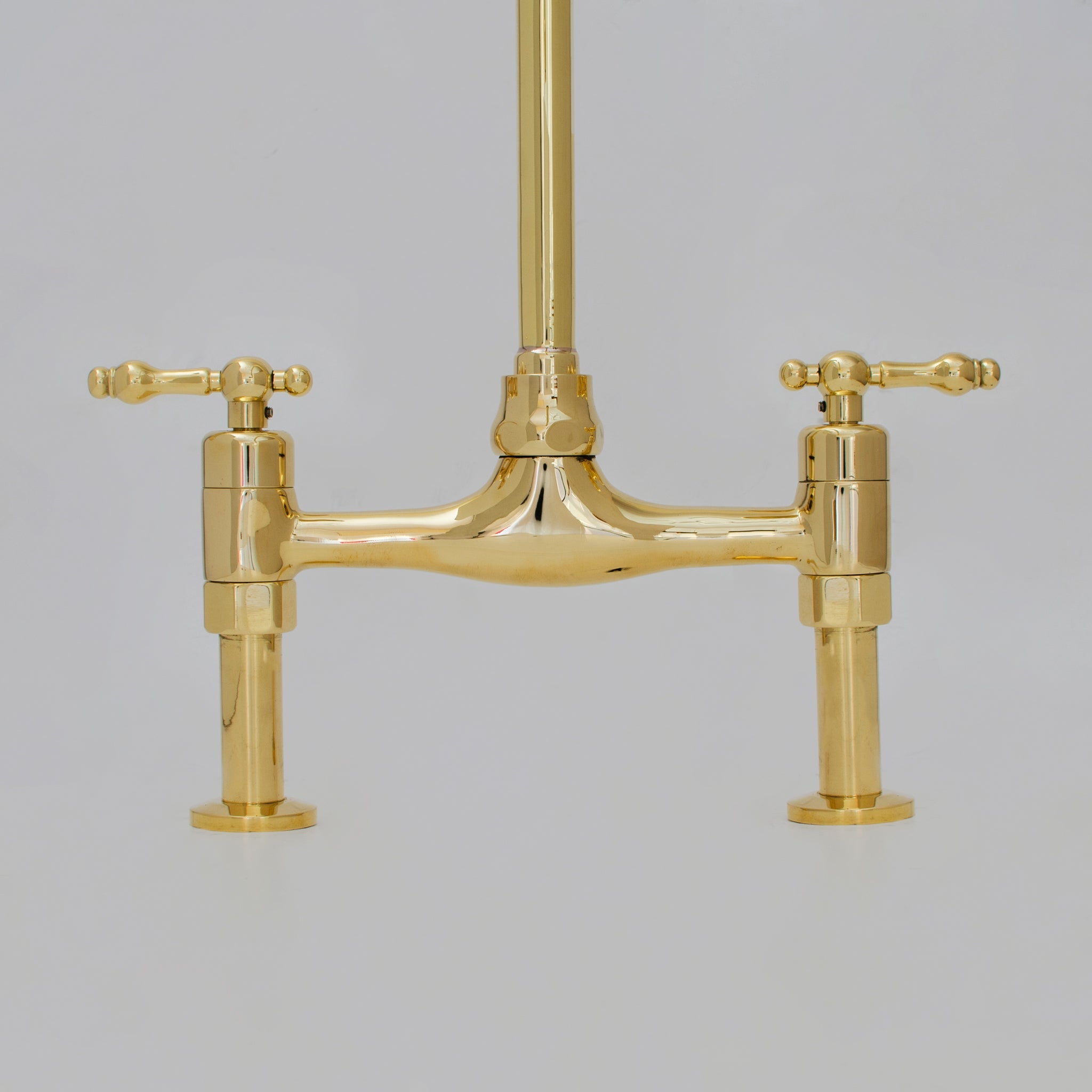 Unlacquered Brass Bridge Faucet 8" Widespread Kitchen Faucet - Insideast