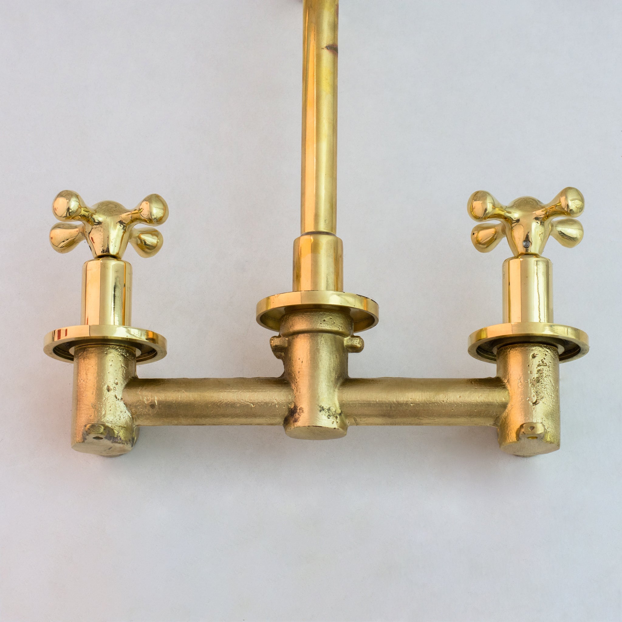 Moroccan handcrafted brass faucet detail