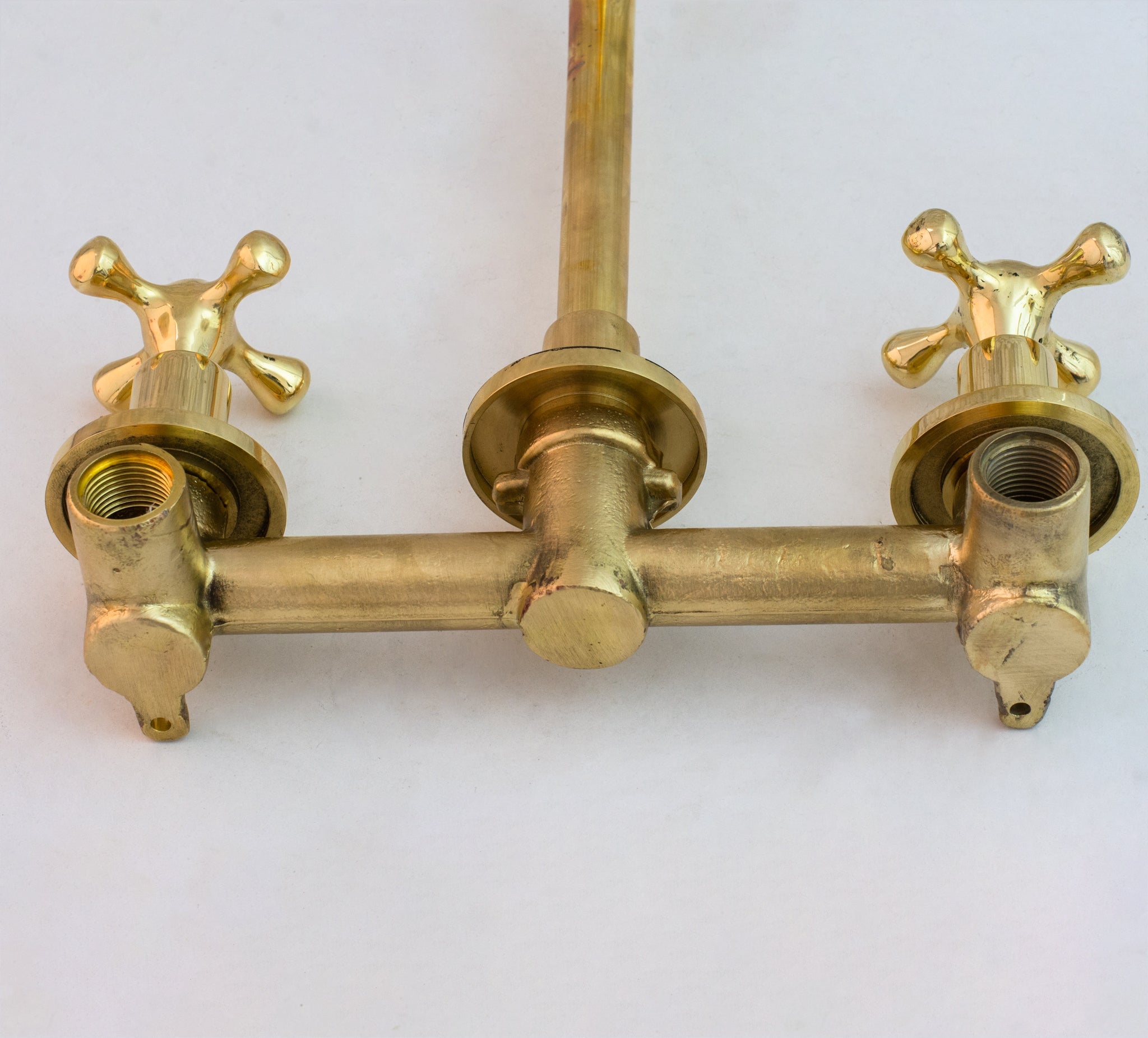 Unlacquered brass built-in bathroom faucet