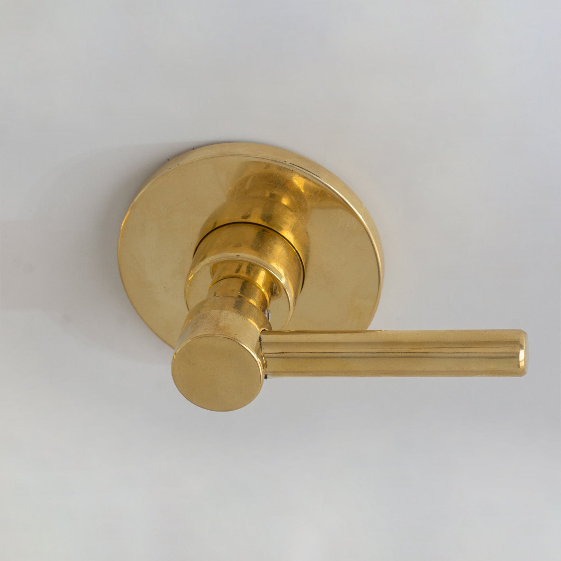 Unlacquered Brass Built - in Faucet, Mini Wall Mount Sink Faucet, 3 - hole Basin Mixer Tap With Lever Handles - Insideast